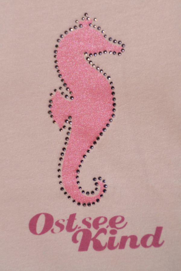 Süßes rosa Mädchen-Shirt mit Seepferdchen-Print von Ostseekind